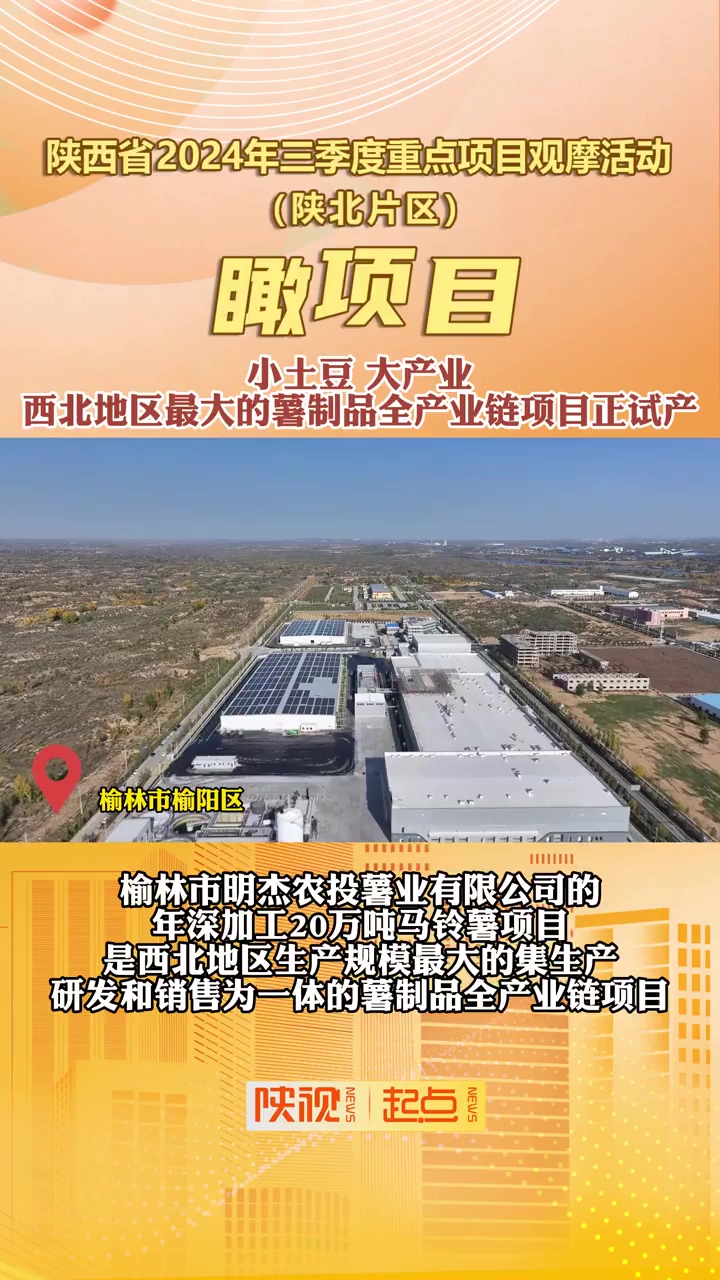 瞰项目丨小土豆大产业！西北地区最大的薯制品全产业链项目正试产